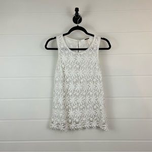 Temperance Sz S White Crochet Sleeveless tank top